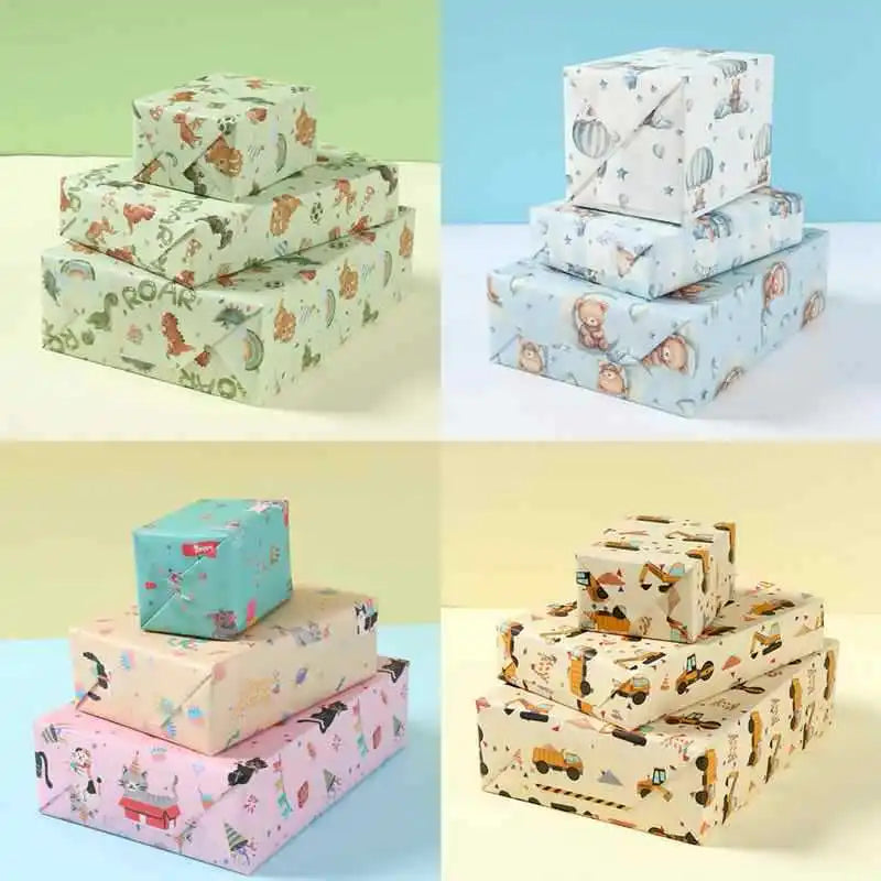 6Pcs Pink Bow 50x70cm Per Sheets Bow Theme Wrapping Paper Sheet Packaging For Kids Birthday Gift Wrap Craft Paper Decor Gifts Oasis Select