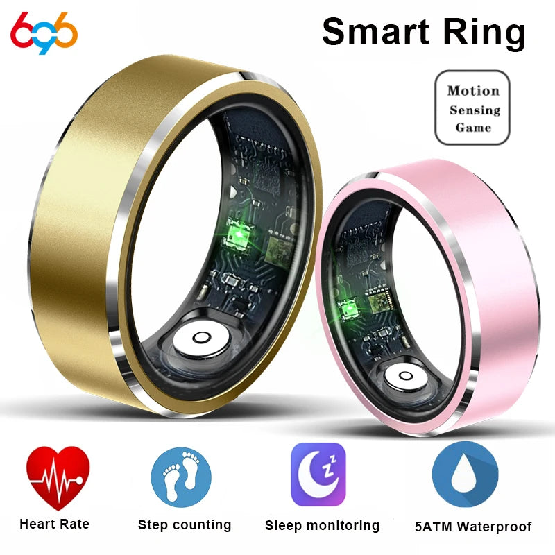 Smart Ring Bracelet Finger Digital Ring Heart Rate Monitoring Waterproof Sleep Remote Control Sports Rings Women Men Oasis Select