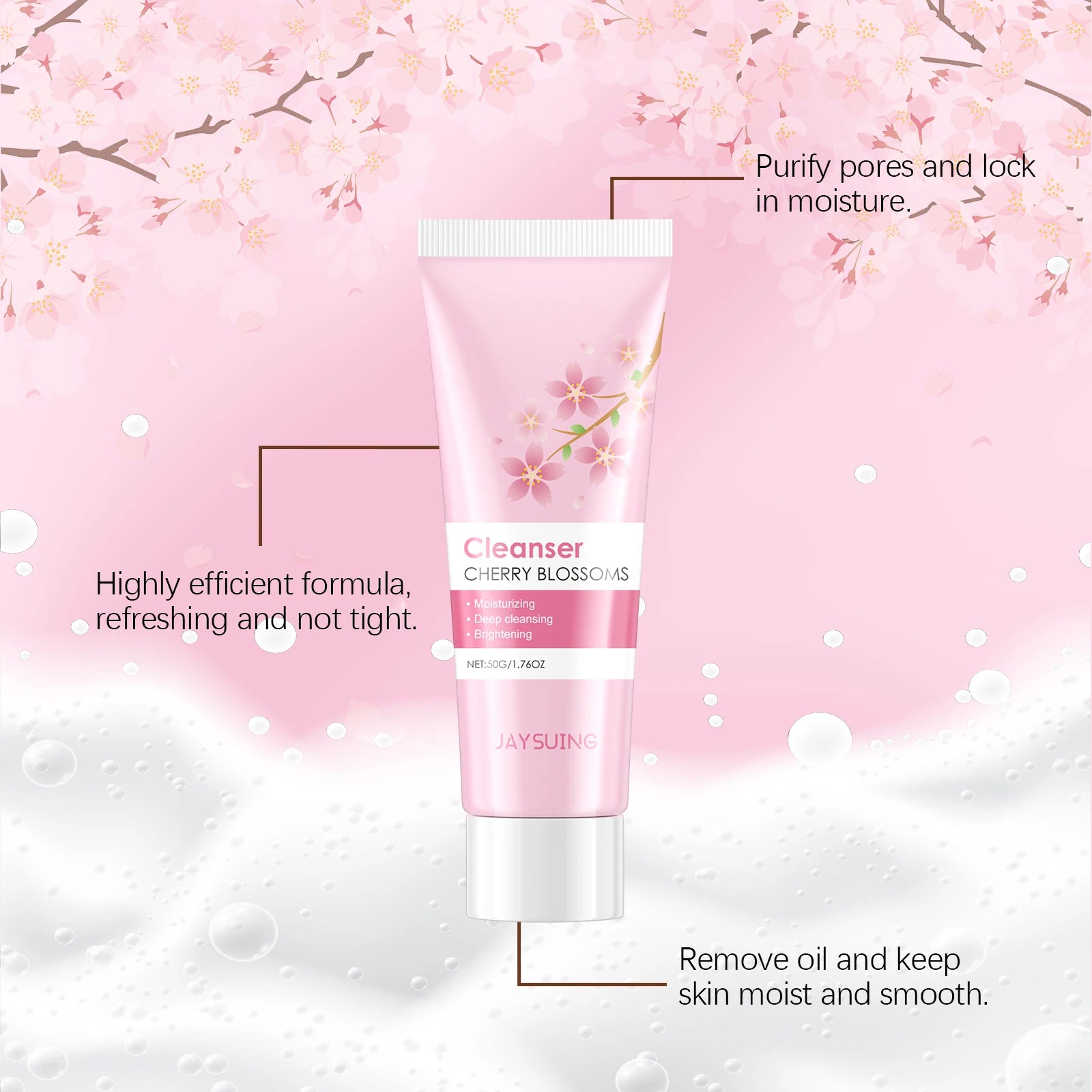 Eelhoe Cherry Blossom Facial Cleanser – Oil Control & Hydrating Facial Cleanser Oasis Select