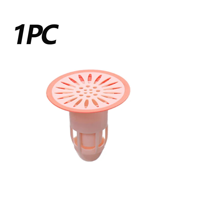floor drain deodorizer sewer deodorizer gag catcher bathroom sewer filter anti-bug cockroach bathroom toilet sealing plug cover Oasis Select Pink 1PC