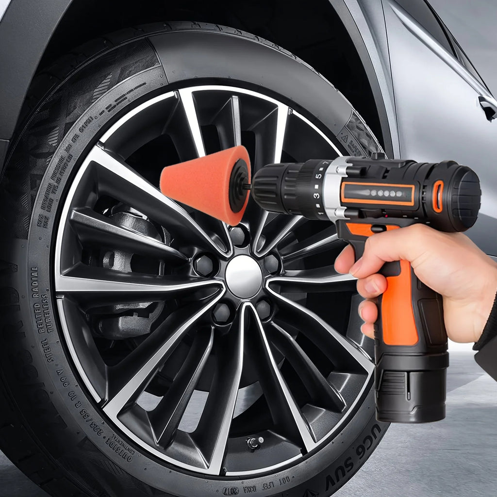 1-4PCS Car Hub Polishing Sponge Grinding Head Conical Sponge Wheel Buffer for Metal Plastic Automotive Wheel Detail Tool Oasis Select