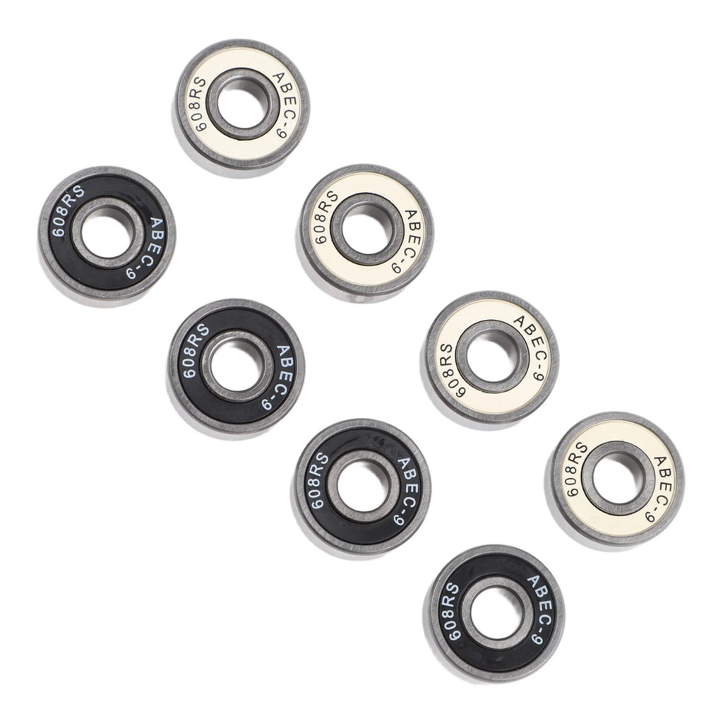 8pcs 608RS ABEC-9 Precision Skateboard Bearings Quiet Glide High Carbon Steel For Longboard Drift Board Roller Skates Upgrade Oasis Select 8pcs