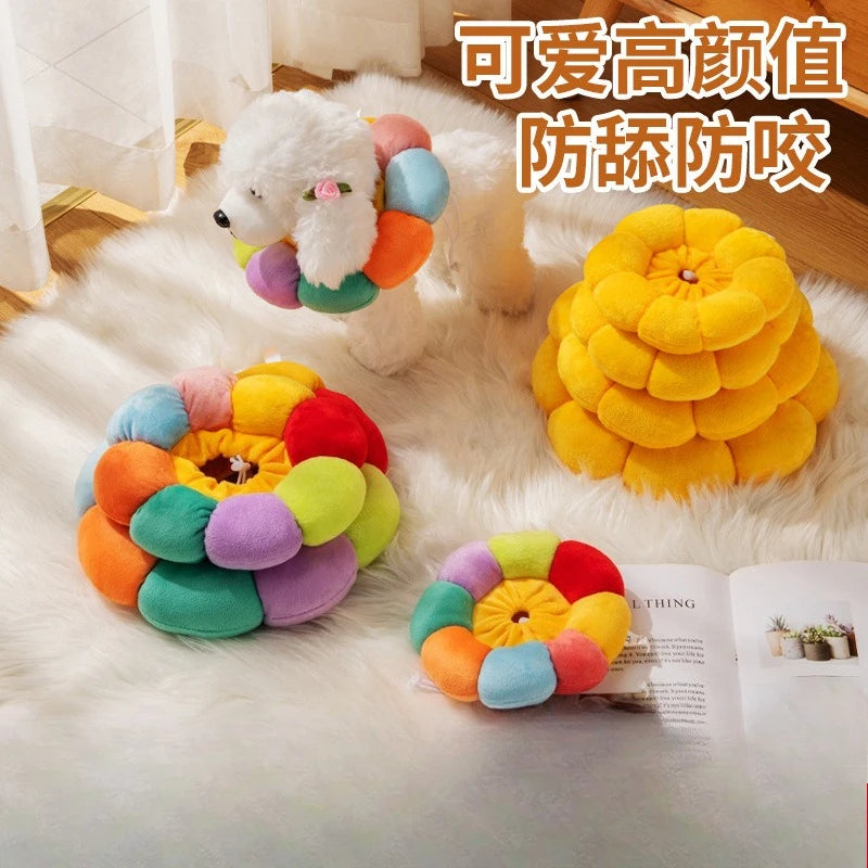 Sunflower cat Eliza White cotton collar pet collar sterilization shame anti-licking and anti-biting neck collar protective cover Oasis Select
