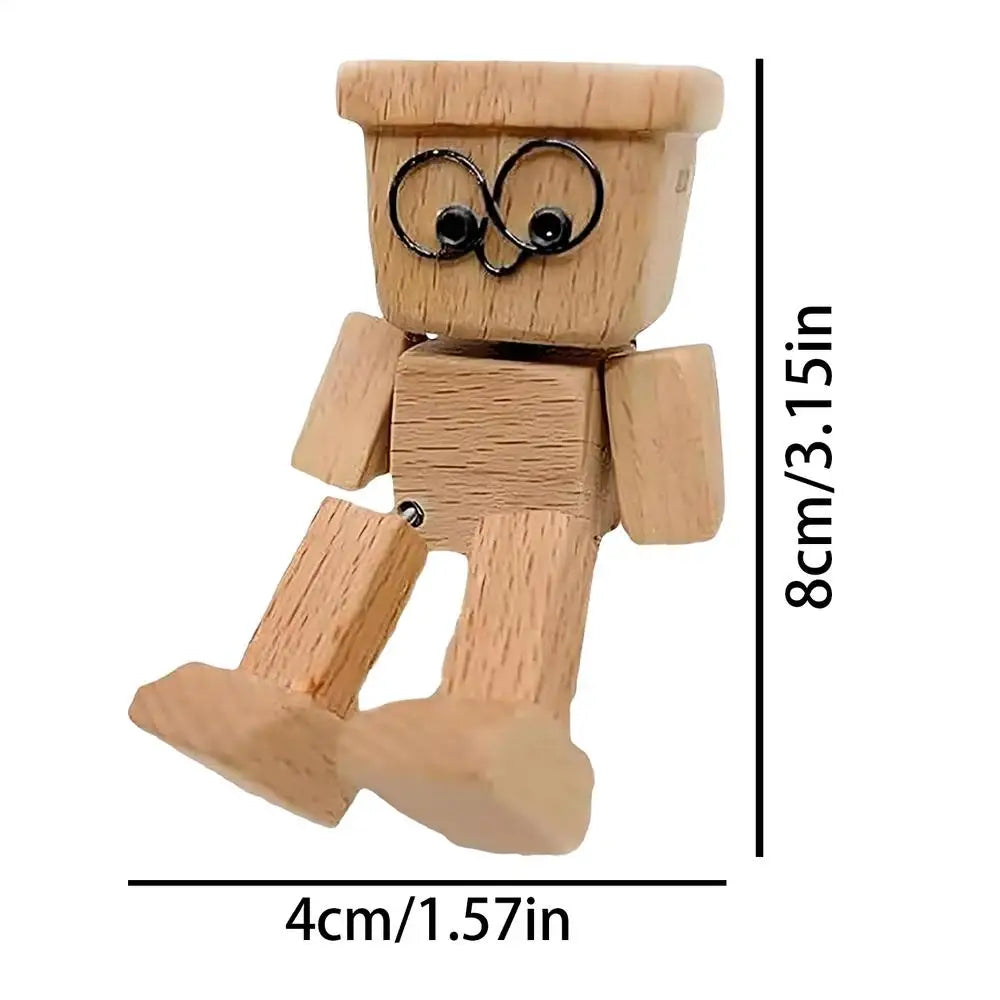 Shaking Feet Wooden Doll Car Dashboard Decoration Car Accessories Sculpture Decor for Sedan Truck SUV RV Living Room Home Oasis Select B