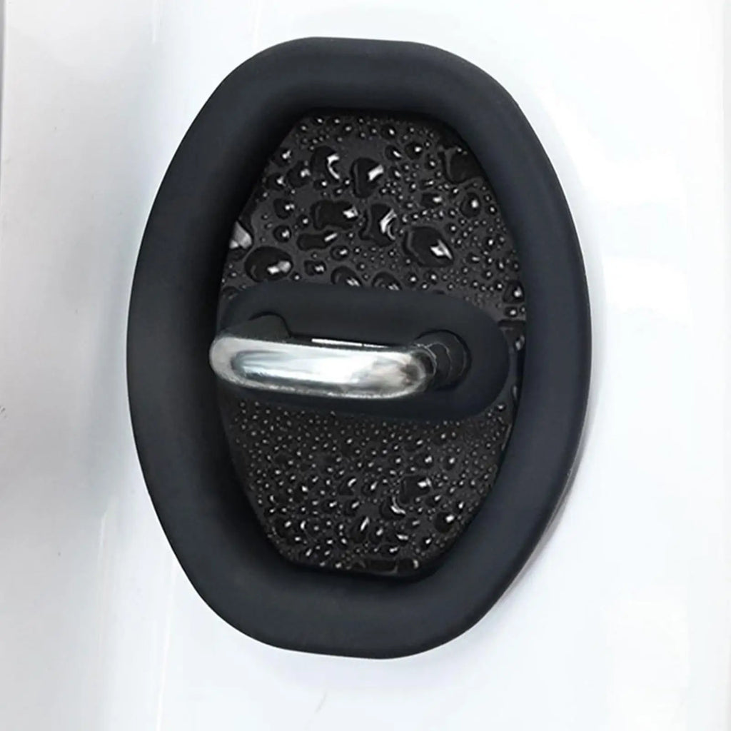 Car Door Latch Silicone Pad 4pcs Door Lock Cover Adhesive Latch Protector for Car All-Round Protective Vehicle Latch Cover Oasis Select