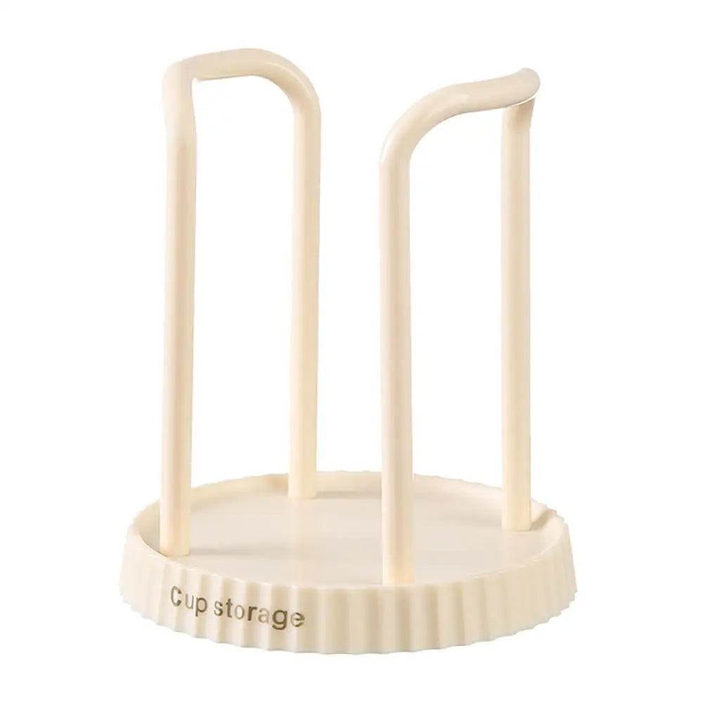 Luxury Disposable Cup Storage Holder Water Tea Cups Dispenser Rack Shelf with Longer Stick Mug Display Stand Home Organizer Oasis Select White