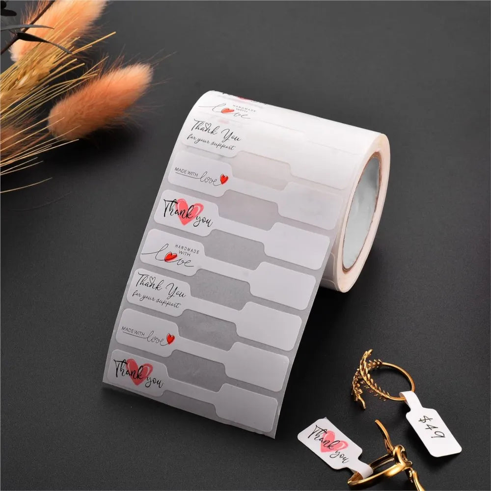 500pcs Portable Jewelry Price Tag Self Adhesive For DIY Necklaces Tool Ring Bracelet Packaging Supplies Label Small Businesses Oasis Select