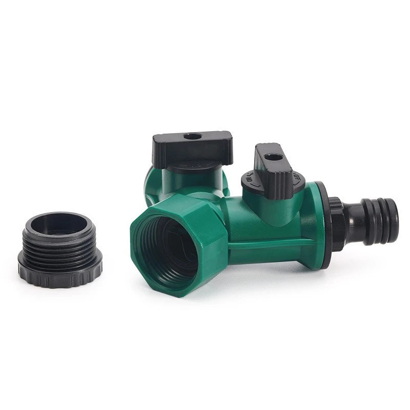 Garden 2 Way Water Pipe Connectors Pipe Adapter Hose Y Shape Splitter Valve Three Way Plastic Valve with Switch Oasis Select