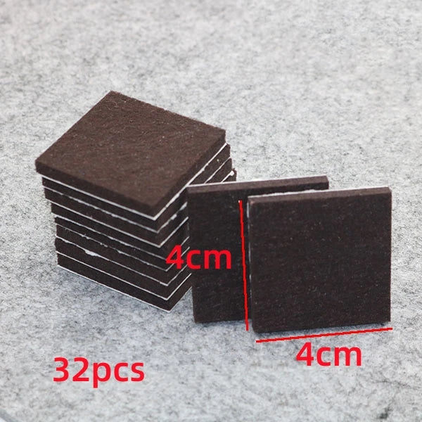 18-128pcs Chair Table Leg Felt Pads Floor Scratch Protector Self Adhesive Mute Non-slip Feet Mat for Furniture DIY Accessories Oasis Select square 4cm 32pcs