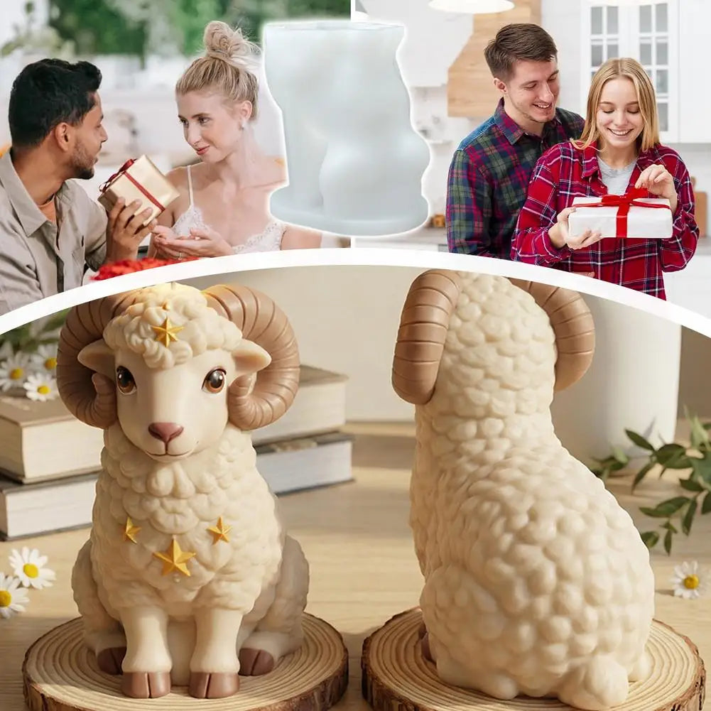 3D Lamb Silicone Mold – DIY Candle, Soap, Resin & Wax Craft