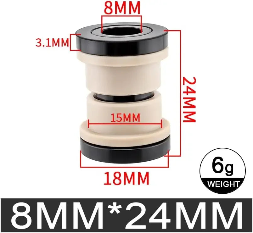 MTB Rear Shock Bushing Suspension Absorber Sleeve DU Bush ID 8mm OD 12mm 22-68mm Mountain Bike Accessories Spare Parts Oasis Select