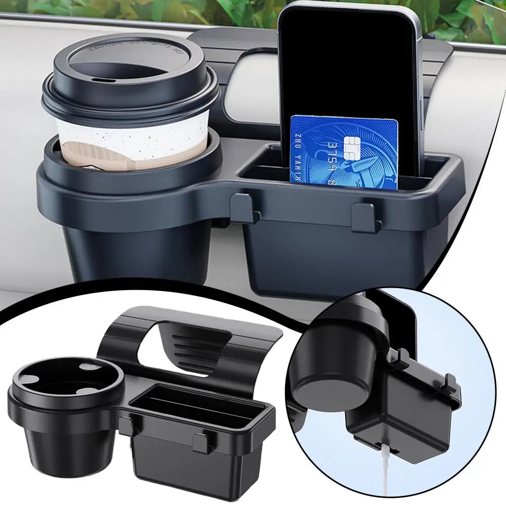 Car Cup Holder Expander & Phone Holder – ABS Storage Rack