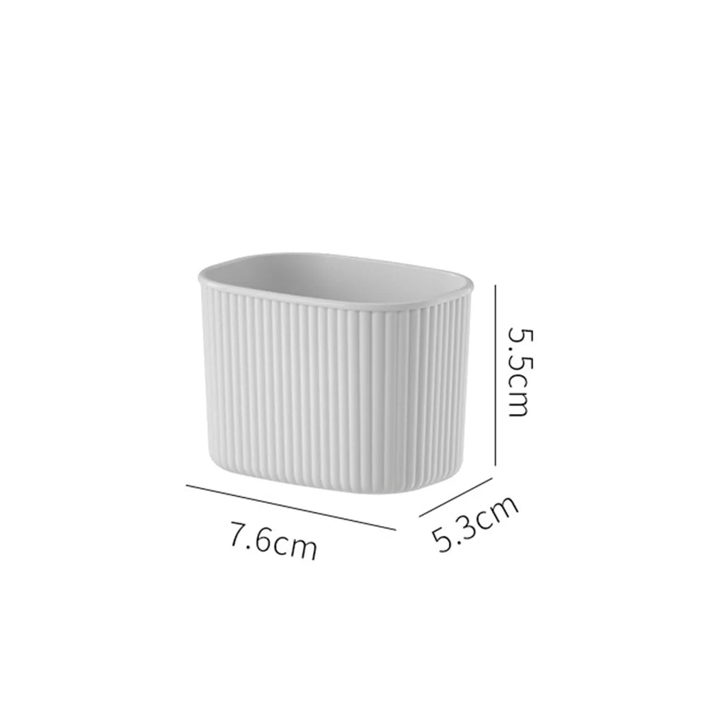 Desktop Cosmetics Storage Box Toiletries Cotton Swab Container Bathroom Accessories Brushes Makeup Organizer Case Lipsticks Box Oasis Select White-SMALL