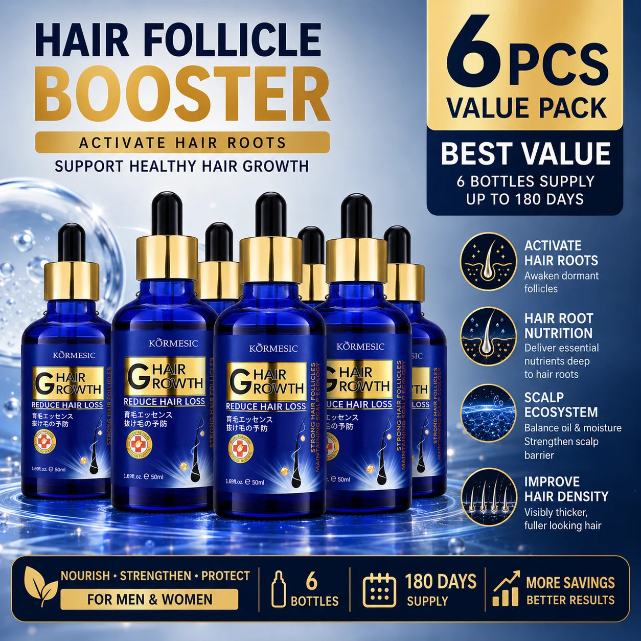 KORMESIC Hair Growth Serum – Scalp & Follicle Booster 50ml