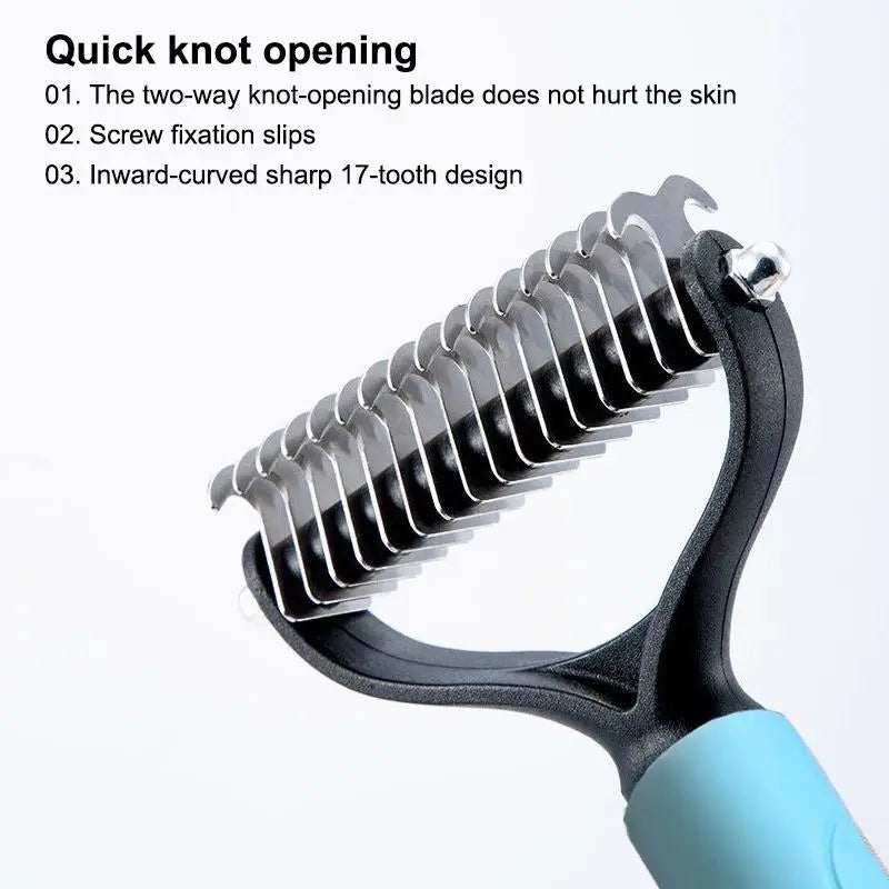 Professional Pet Deshedding Brush 2 Sided Dematting Dog And Cat Hair Remover Grooming Shedding Supplie Oasis Select