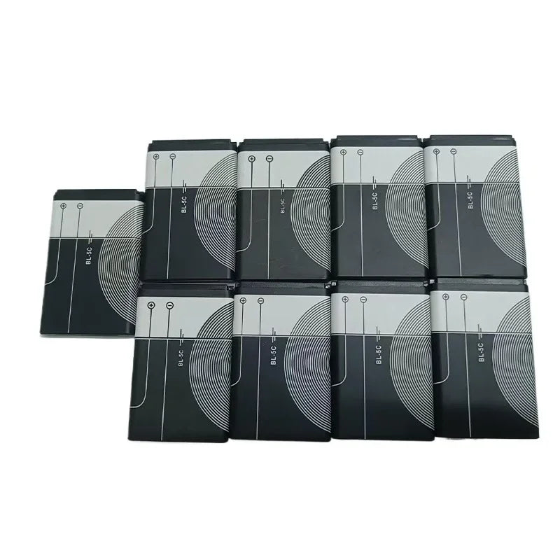 BL-5C 3.7V 1020mAh Battery Rechargeable Batteries for Nokia 2112 2118 2255 2270 2280 2300 2600 2610 3125 3230 Oasis Select 9PCS