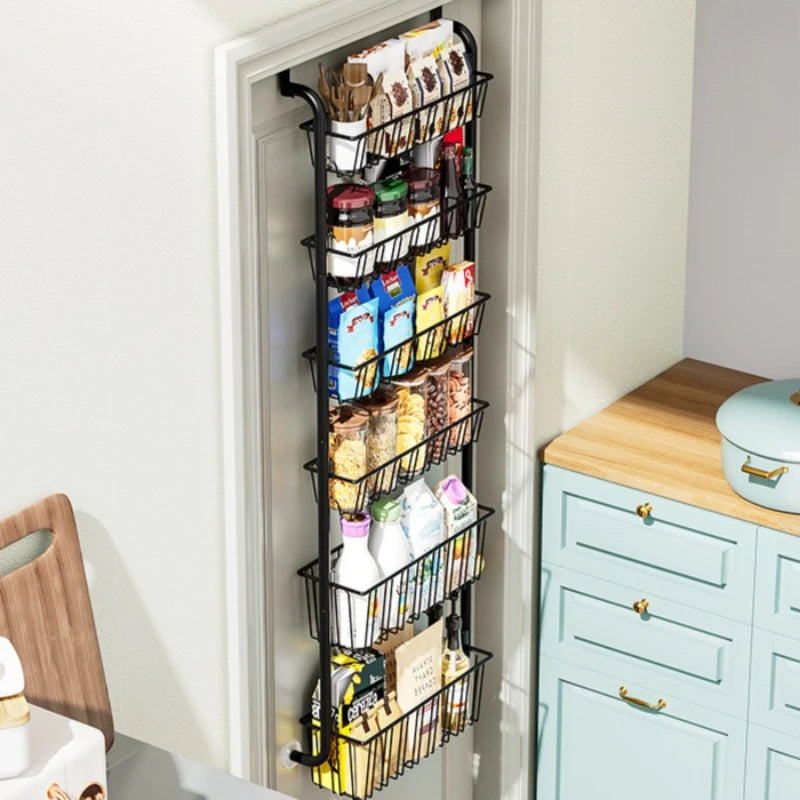 Hanging basket rack behind the door Household multi-layer non-punching storage basket Kitchen bathroom sundries basket Oasis Select