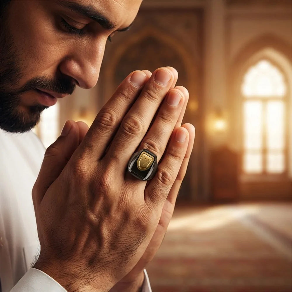 Smart APP Prayer Ring Counter Prayer Time Vibration Reminder,Portable Wearable Smart Tasbih Muslims Zikr Prayer Ring USB Charge Oasis Select