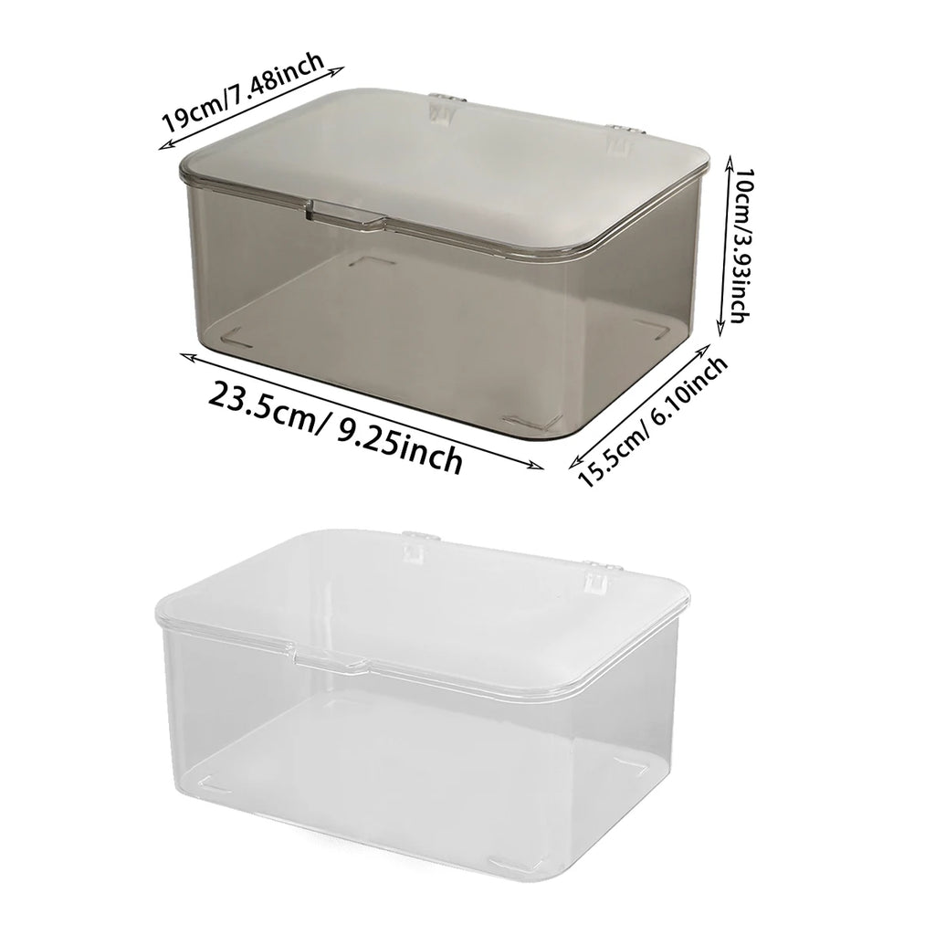 1pc transparent/transparent black flip cover hair accessory storage box desktop stackable jewelry hair accessory storage box Oasis Select