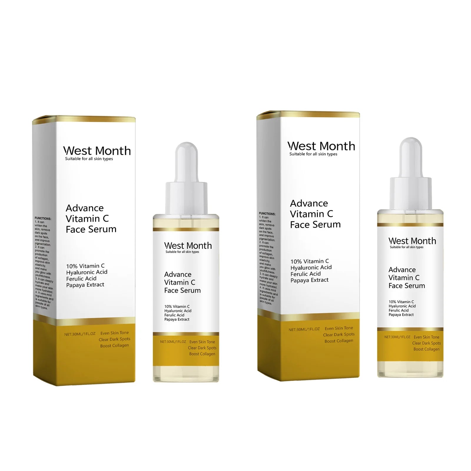 Vitamin C Face Serum – Dark Spot Corrector & Brightening Vitamin C Face Serum Oasis Select 2 x 30ml Boxed