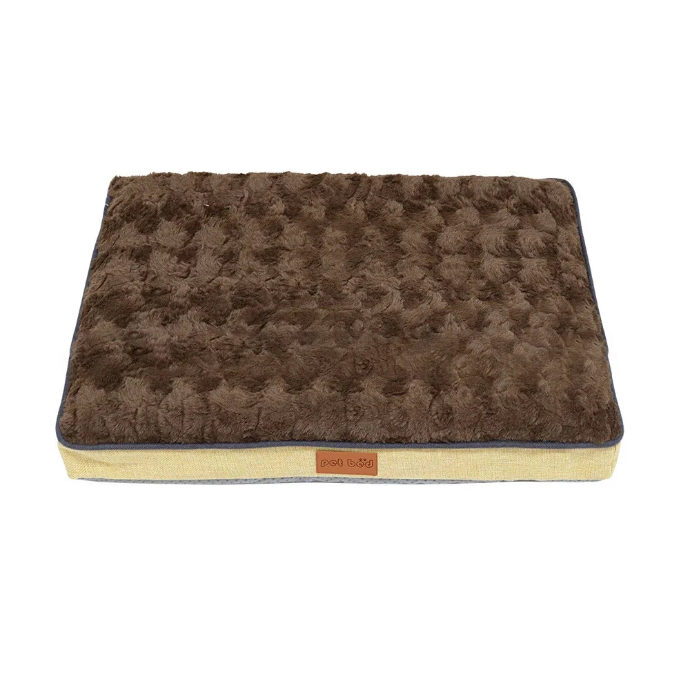 Dog Bed Memory Foam Pet Bed With Removable Washable Faux Fur Cover Orthopedic Waterproof Dog Bed For Crate Anti-Slip Bottom Oasis Select coffee L