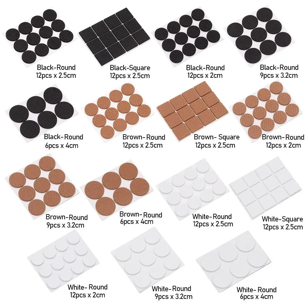 6/9/12PCS Self Adhesive Non-slip Mat Bumper Cushion Furniture Leg Foot Mat Felt Pads For Chair Table Protector Hardware Oasis Select