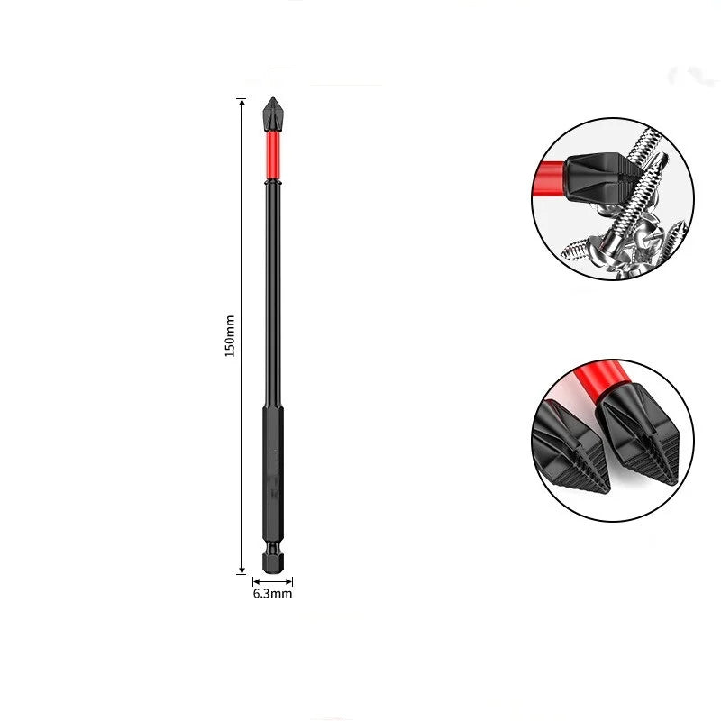 1Pcs Anti Slip And Impact Resistant Tungsten steel Screwdriver Bit Phillips Screwdriver Bit Magnetic Electric Drill Bit Stro Oasis Select 150mm