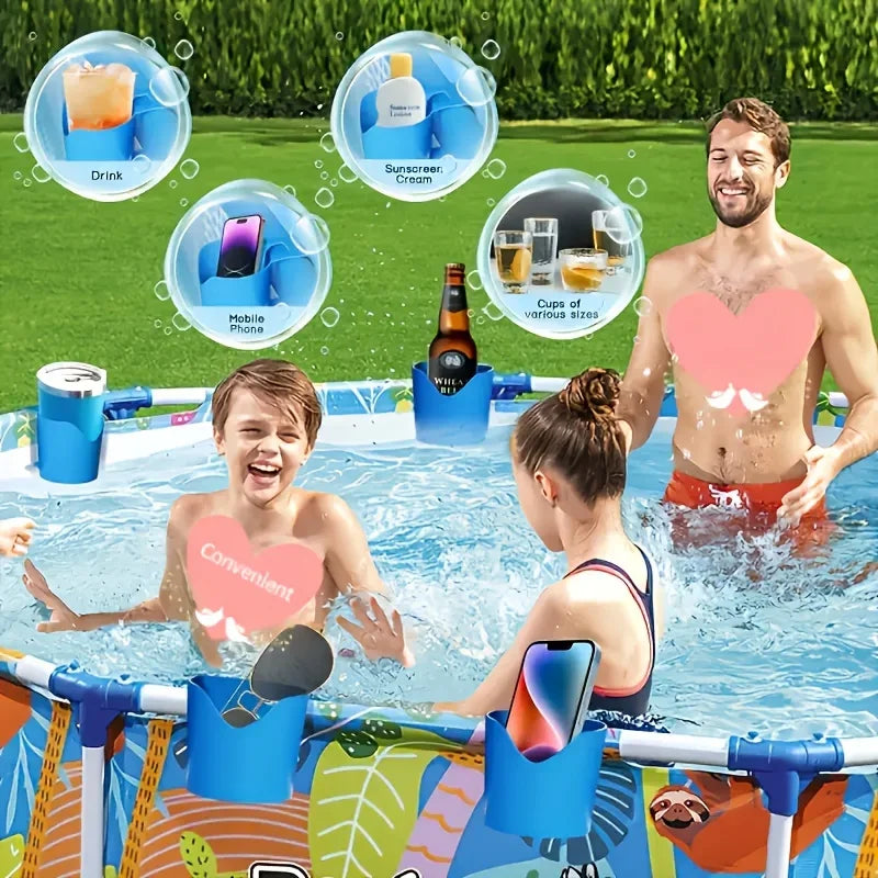 Heavy Duty Poolside Cup Holder No Drill Hanging Organizer with Strong Grip for Hot Tub Beach Patio Swimming Pool Accessories Oasis Select