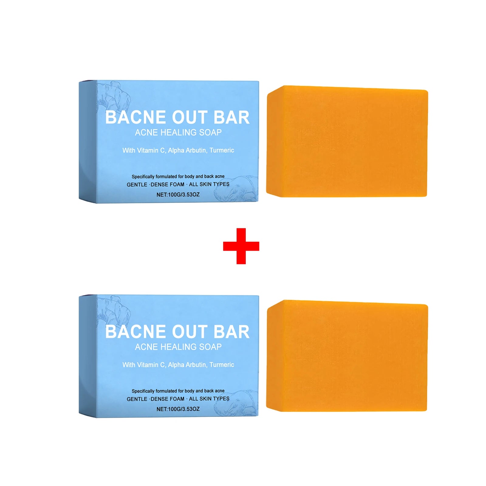 Vitamin C Cleansing Soap with Turmeric Moisturizing & Softening Oil Control Brightens Skin Moisturizing Cleansing Essential Soap Oasis Select 2 X 100g boxed