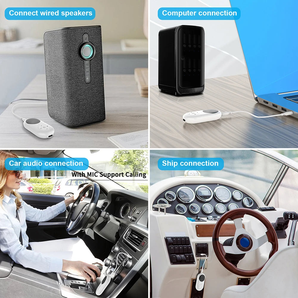 3 in 1 Bluetooth 5.3 Audio Receiver Transmitter 3.5MM AUX FM Transmitter Wireless Audio Adapter With Mic For Car TV PC Speaker Oasis Select