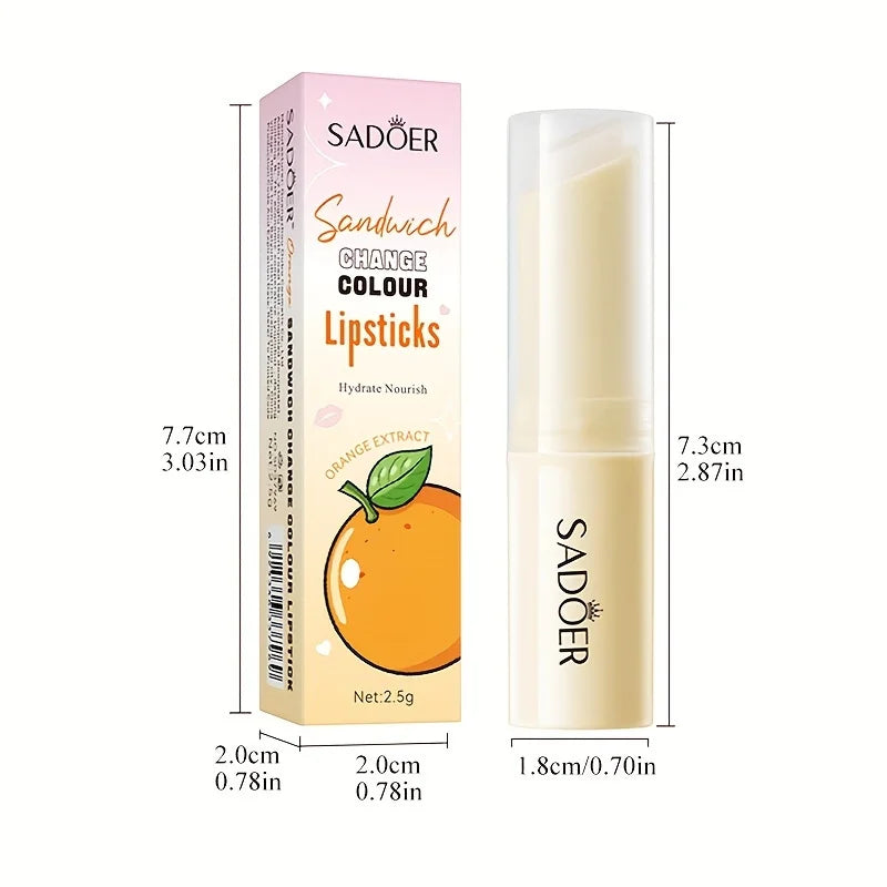1 Piece of Orange-Flavored Temperature-Changing Moisturizing Lip Balm 2.5g Oasis Select