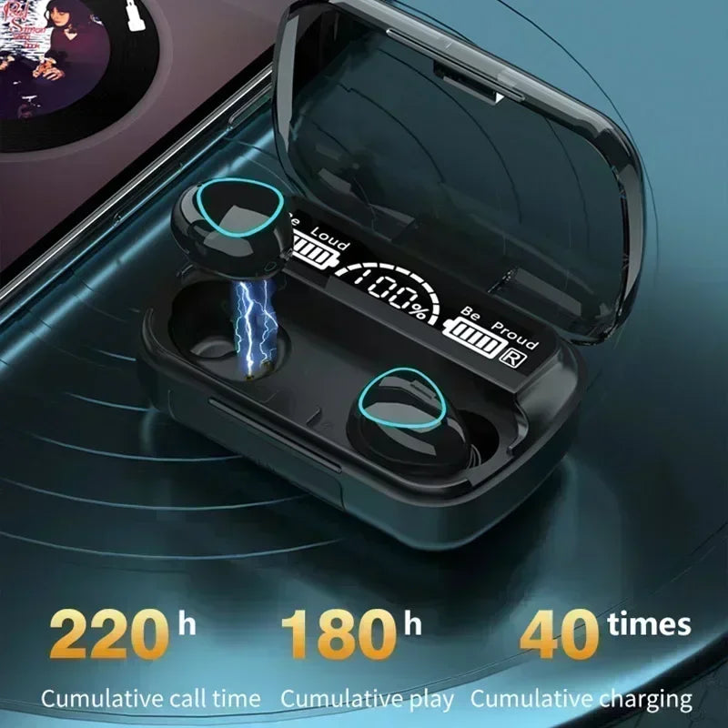 Bluetooth hands-free LED Dispay headset Bluetooth HiFi stereo music wireless earplug waterproof game headset Oasis Select