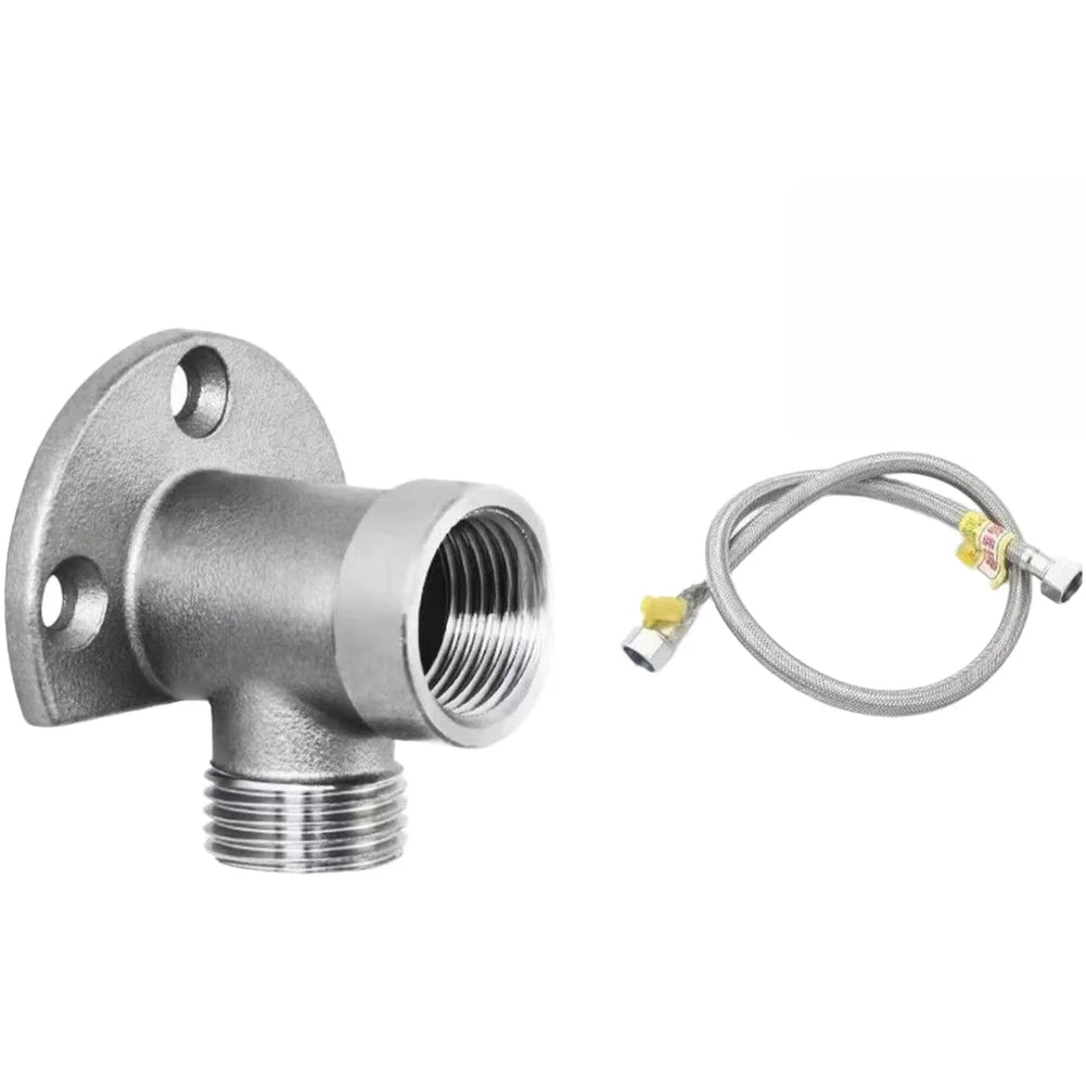 Bathroom Faucet Fixed Base Stainless Steel Wall Mount Faucet Bracket Shower Inlet Outlet Mix Water Valve Parts Oasis Select E