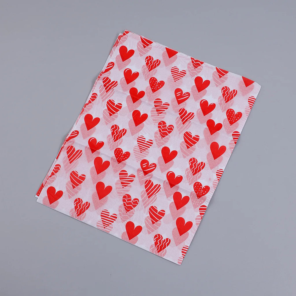 20 Sheets Valentine's Day Tissue Paper Red Love Heart Gift Wrapping Paper Birthday Decor Bridal Shower Party Supplies 50X35 Cm Oasis Select C