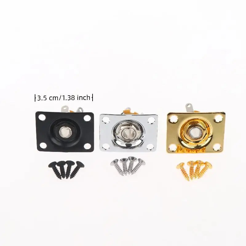 Square Compact Metal Guitar Output Jack Plate, Electric Guitar Socket Panel Replacement Accessory Oasis Select