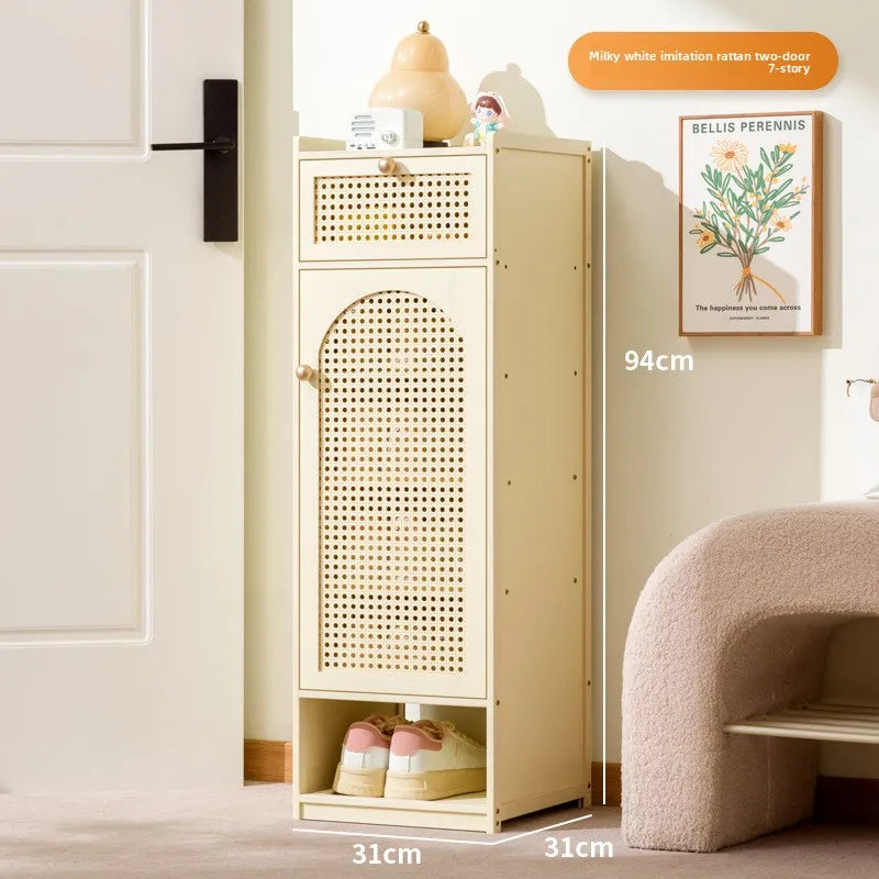 Shoe cabinet storage artifact space-saving indoor entrance small narrow shoe rack 2025 new dust-proof storage cabinet Oasis Select White Seven-Drawer 1
