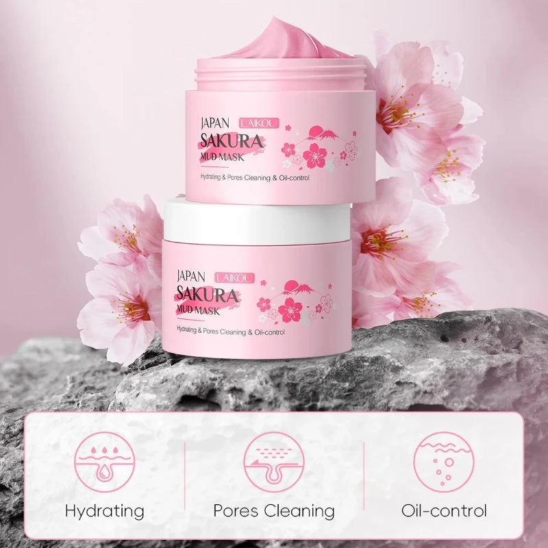 LAIKOU Sakura Mud Mask 25g Deep Cleansing Blackheads Brightening Oil Control Face Mask Oasis Select