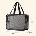Mesh Shower Caddy Tote Bag Cosmetic Storage Bag Multifunctional Shower Bag Large Capacity Portable Toiletry Organizer Oasis Select Black-M