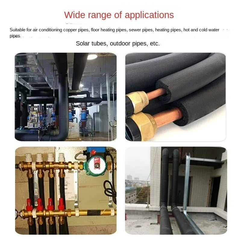 6-32MM Rubber Sponge Tube Air Conditioner Solar Water Heater Water Pipe Sleeve 1.8m Thermal Insulation Thermal Insulation Pipe Oasis Select