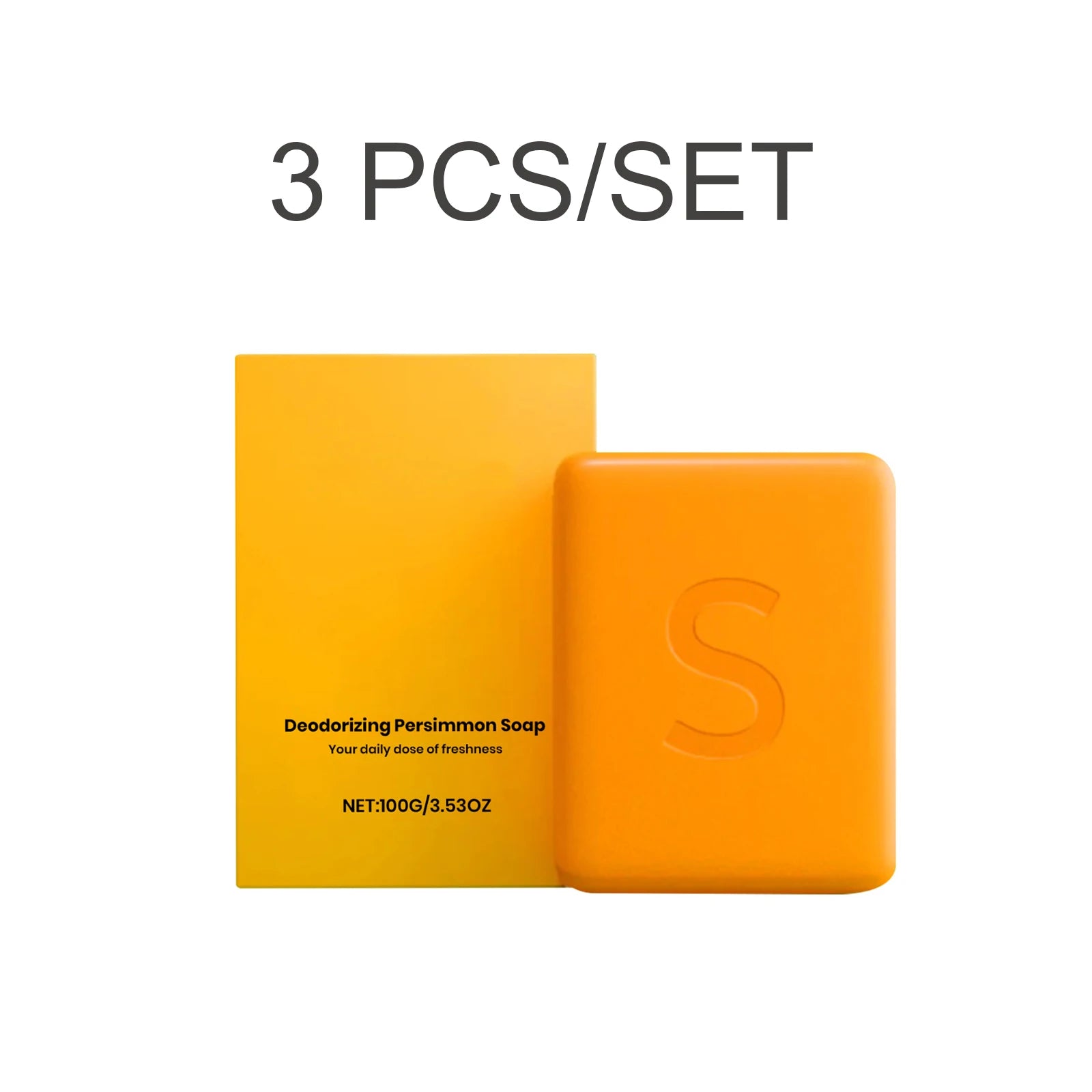 Persimmon Bath Soap Refreshing Body Soap Mild Skin Friendly Deep Cleansing Moisturizing Fragrance Daily Bathing Face Body Oasis Select 3 PCS