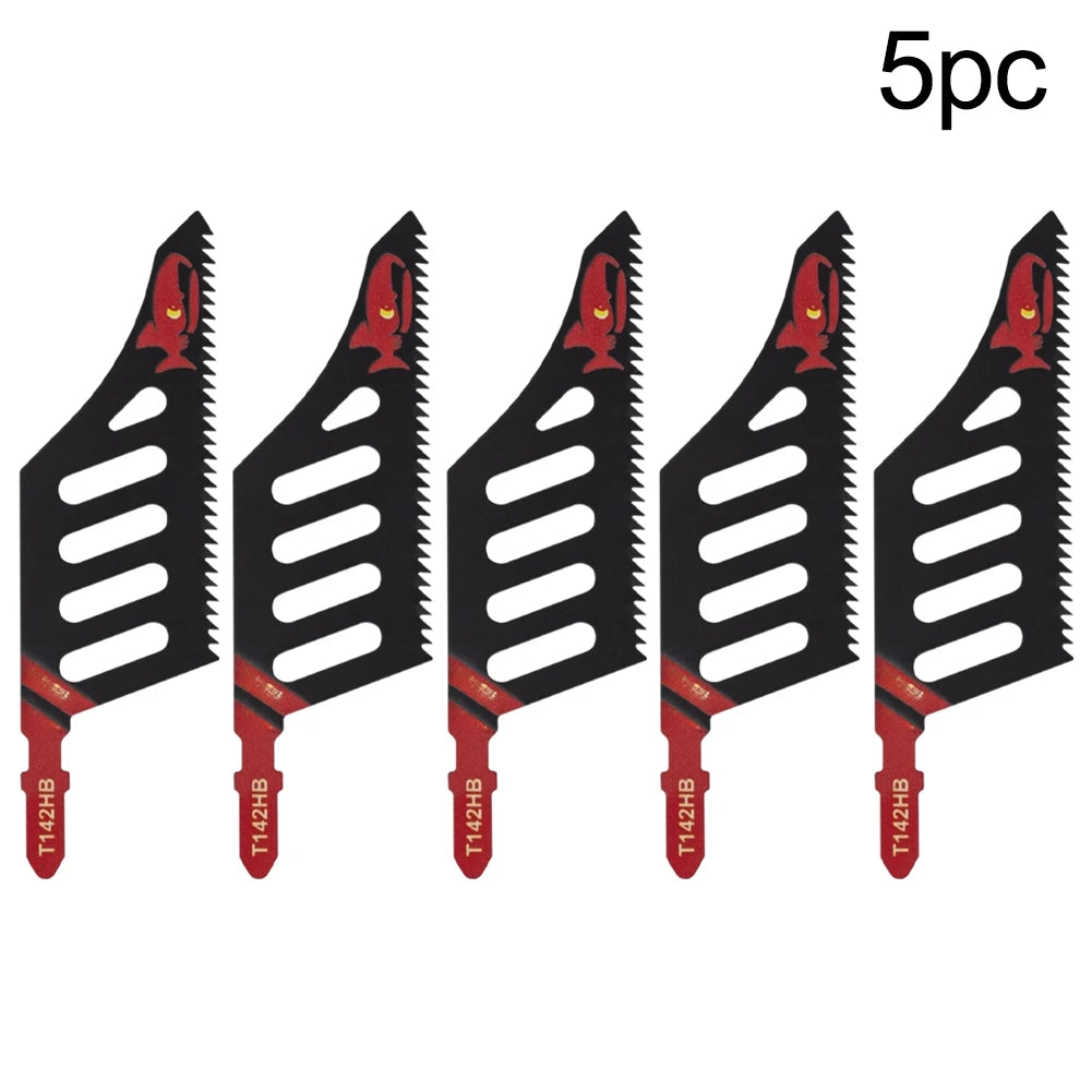 1/3/5pcs T142HB Jigsaw T-shank Flush Cutting Saw Superior Flush Cutting For Wood Aluminum Cutting Tool Accessories Oasis Select 5PCS