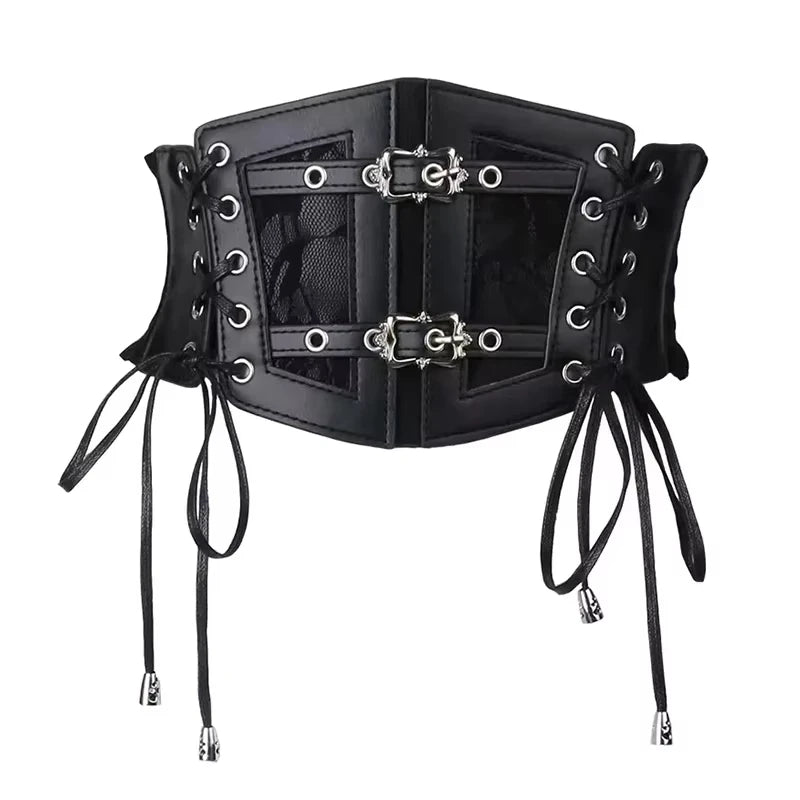 Women's Gothic Lace Corset Belt – Retro Punk Elastic Waistband