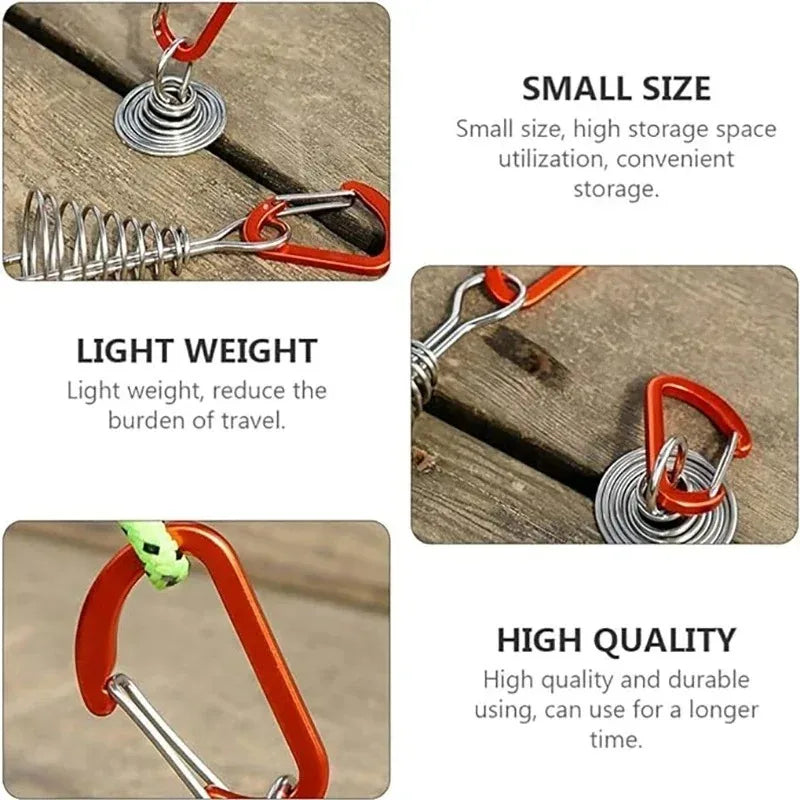 Stainless Steel Camping Wind Rope Buckle Octopus Hook Tent Rope Adjuster Deck Nail Fixed Outdoor Camping Gear Oasis Select