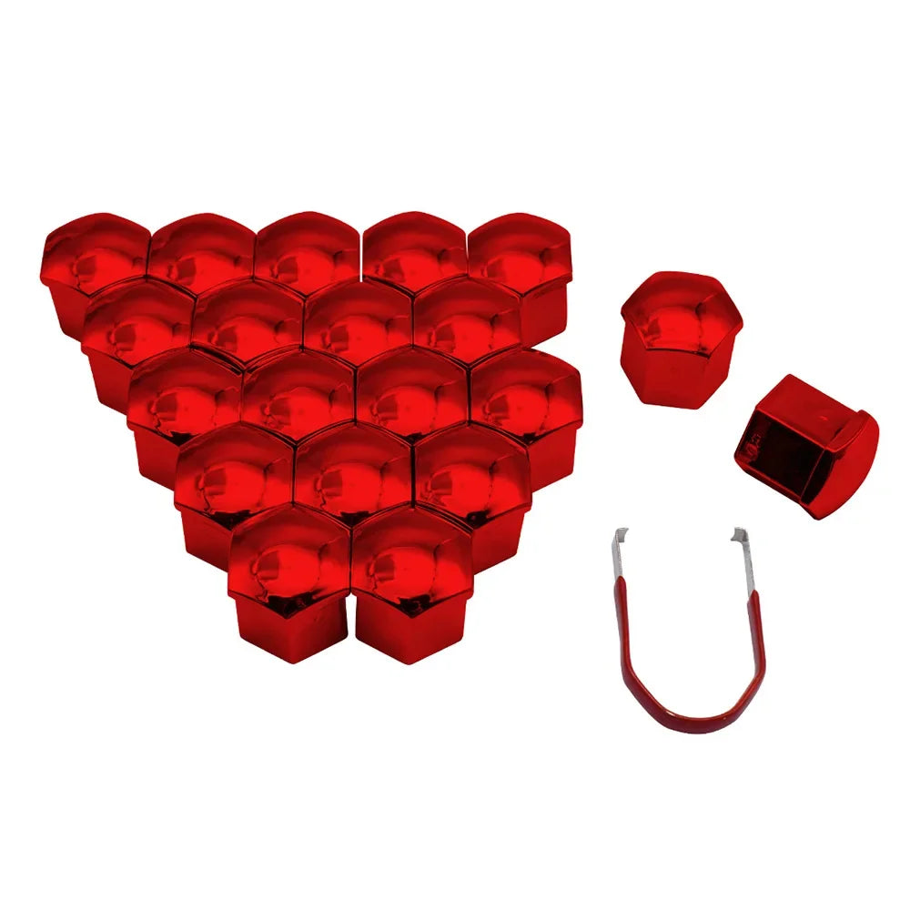 20Pcs 17/19/21mm Car Wheel Nut Caps Anti-Rust Auto Hub Screw Cover Wheel Nut Rim Cover Protection Covers Caps Tyre Nut Bolt Oasis Select Plating red 21mm 20Pcs