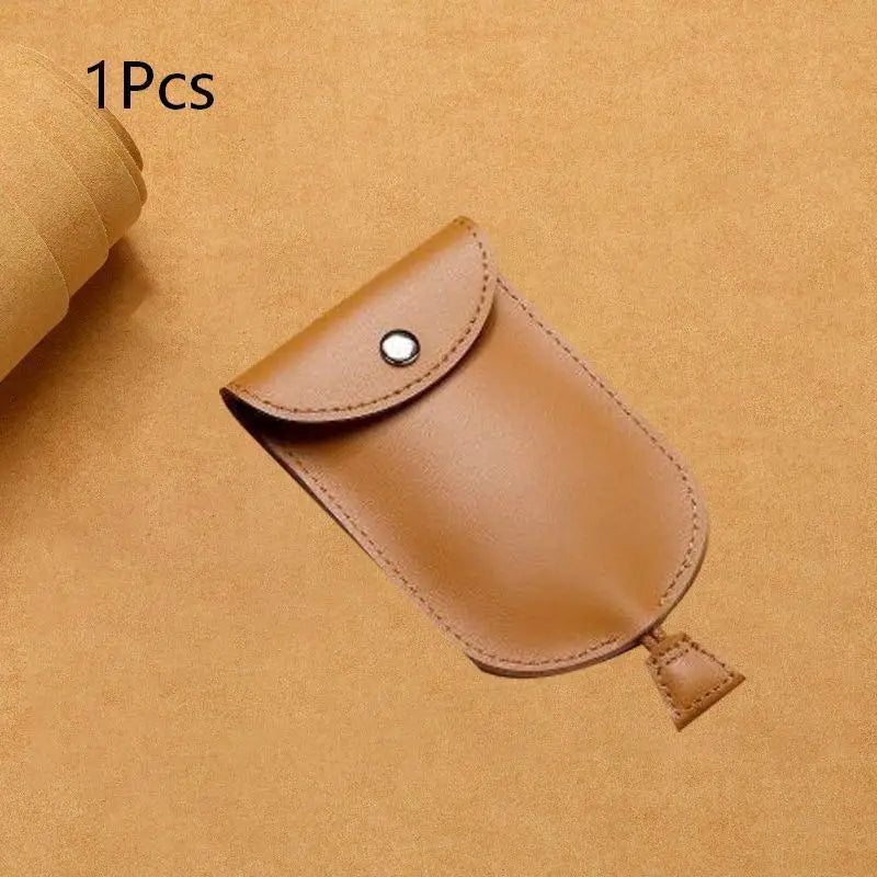 Retro Pull Out Key Holder PU Leather Key Case Portable Keychain Pouch Multi-Functional Mini Coin Purse For Men Women Daily Use Oasis Select 1PC Khaki