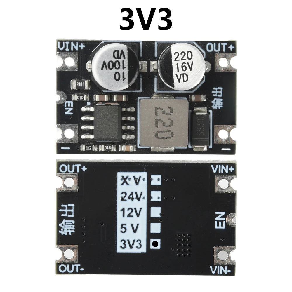 DC-DC Step down Module 1.2A Buck Converter Power Supply Voltage Regulator 6-80V Input 3.3V 5V 12V Output for Electronics Oasis Select 3.3V