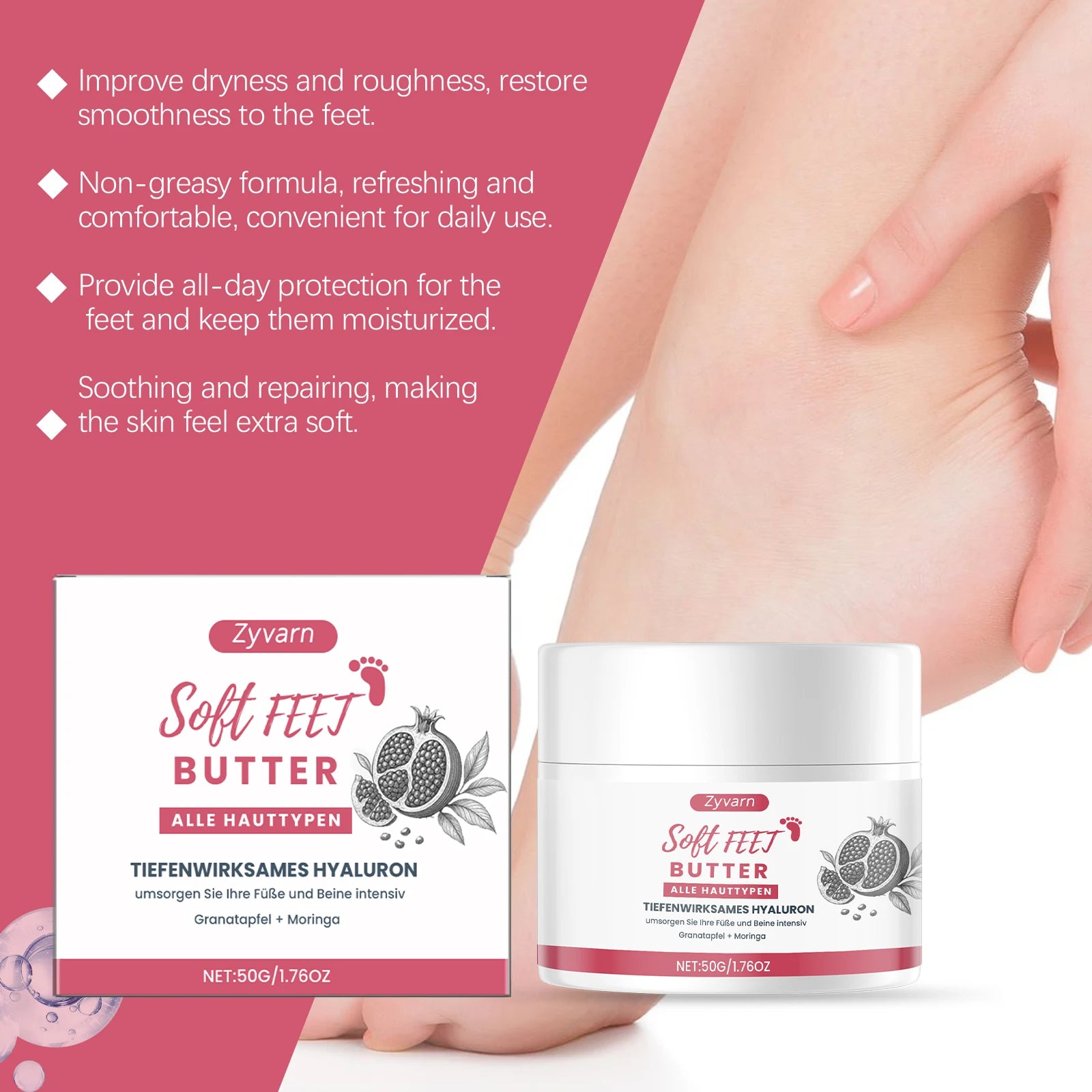 Zyvarn Soft Foot Butter Cream – Moisturizing Heel Balm 50g