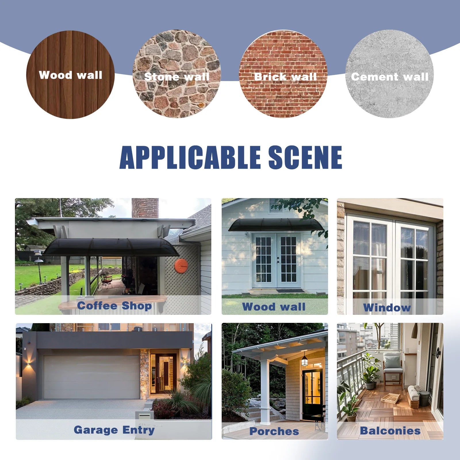 118.1'x39.4' Aluminum Patio Awning Polycarbonate Window Door Awning Front Door Overhang Awning for Exterior Doors Deck Porch Use Oasis Select
