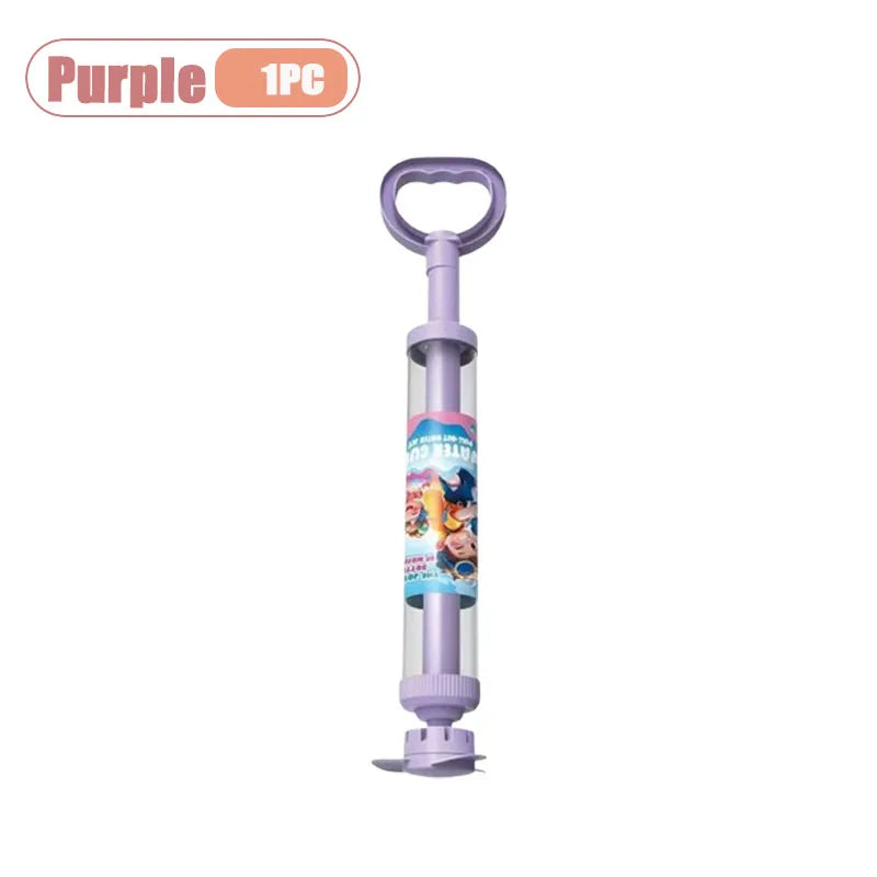 Large Capacity Double Nozzle Water Spray Toy for Kids Water Fight Splash Blaster Pull String Outdoor Summer Beach Play Oasis Select Purple-1PC