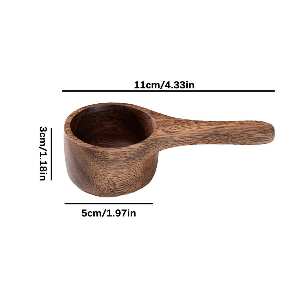 coffee scoop solid wood scoop Reusable Mini Brewing Tool Walnut Wood Coffee Spoon for Sugar Tea Bean Flour Home Kitchen Cafe Oasis Select